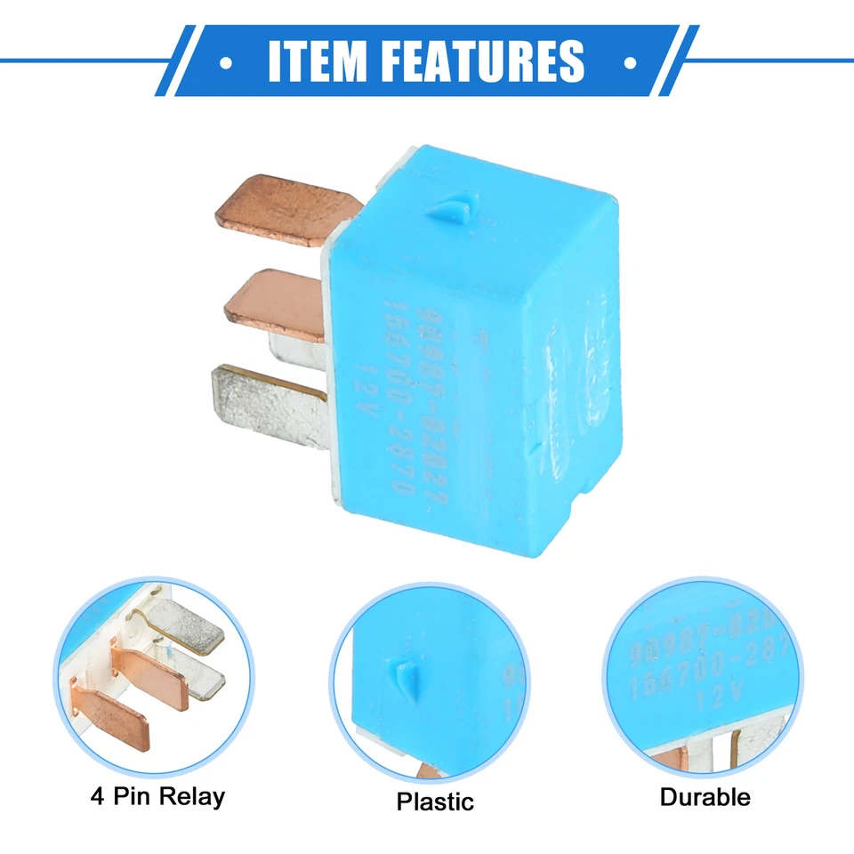 3pcs 12V 4 Pins Car Relay No.9098702027 for Toyota 4Runner 06-22 for Scion TC — 第 4/4 张图片