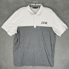 Travis Mathew Polo Shirt Mens XL Gray White Classic Golf Casual Short Sleeve