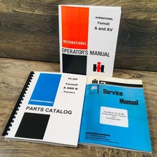 Farmall A Av Tractor Service Repair Shop Parts Operator Manual Set International