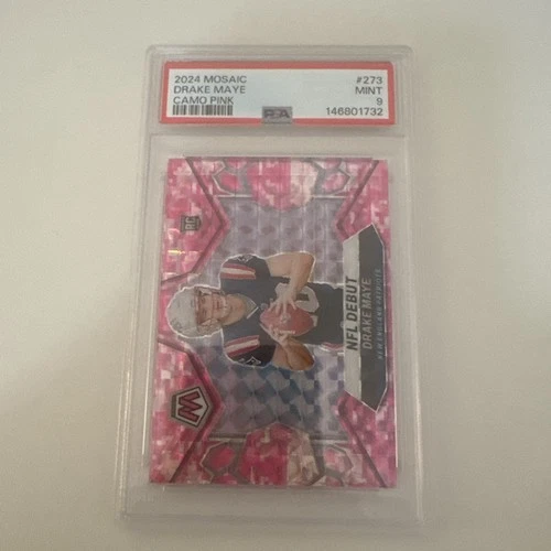 2024 Mosaic Drake Maye Pink Camo Rookie PSA 9 #273