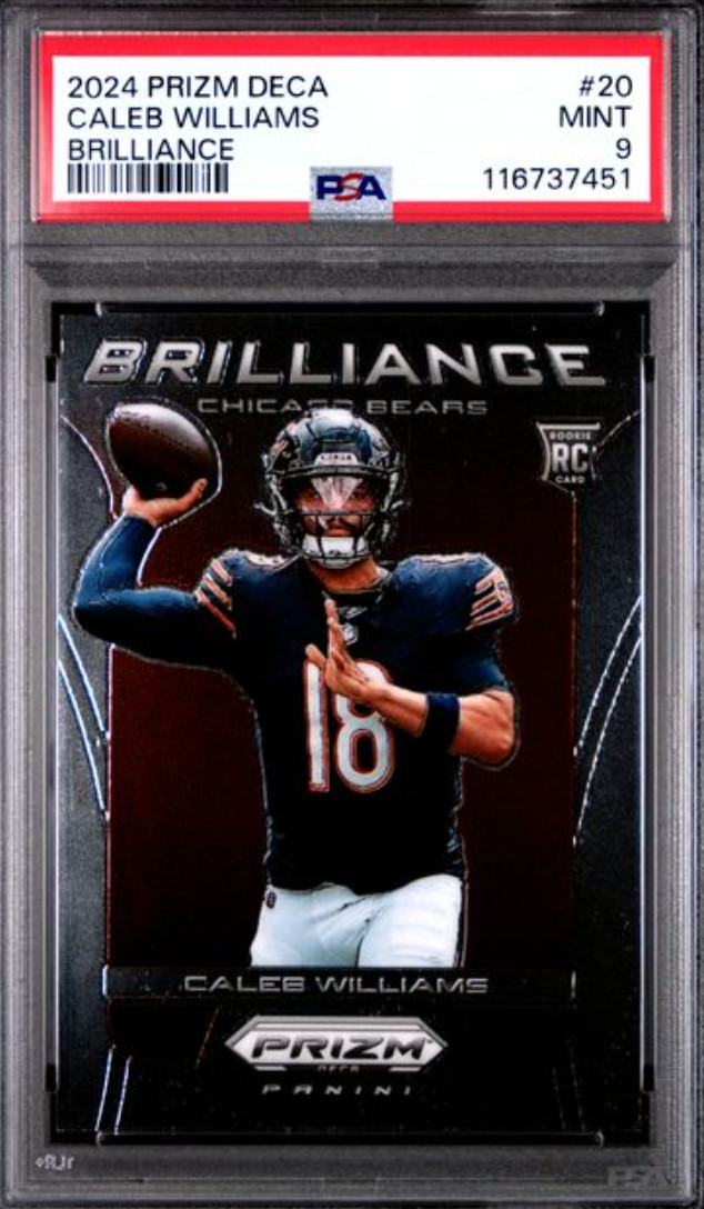 2024 PRIZM DECA #20 CALEB WILLIAMS BRILLIANCE PSA MINT 9