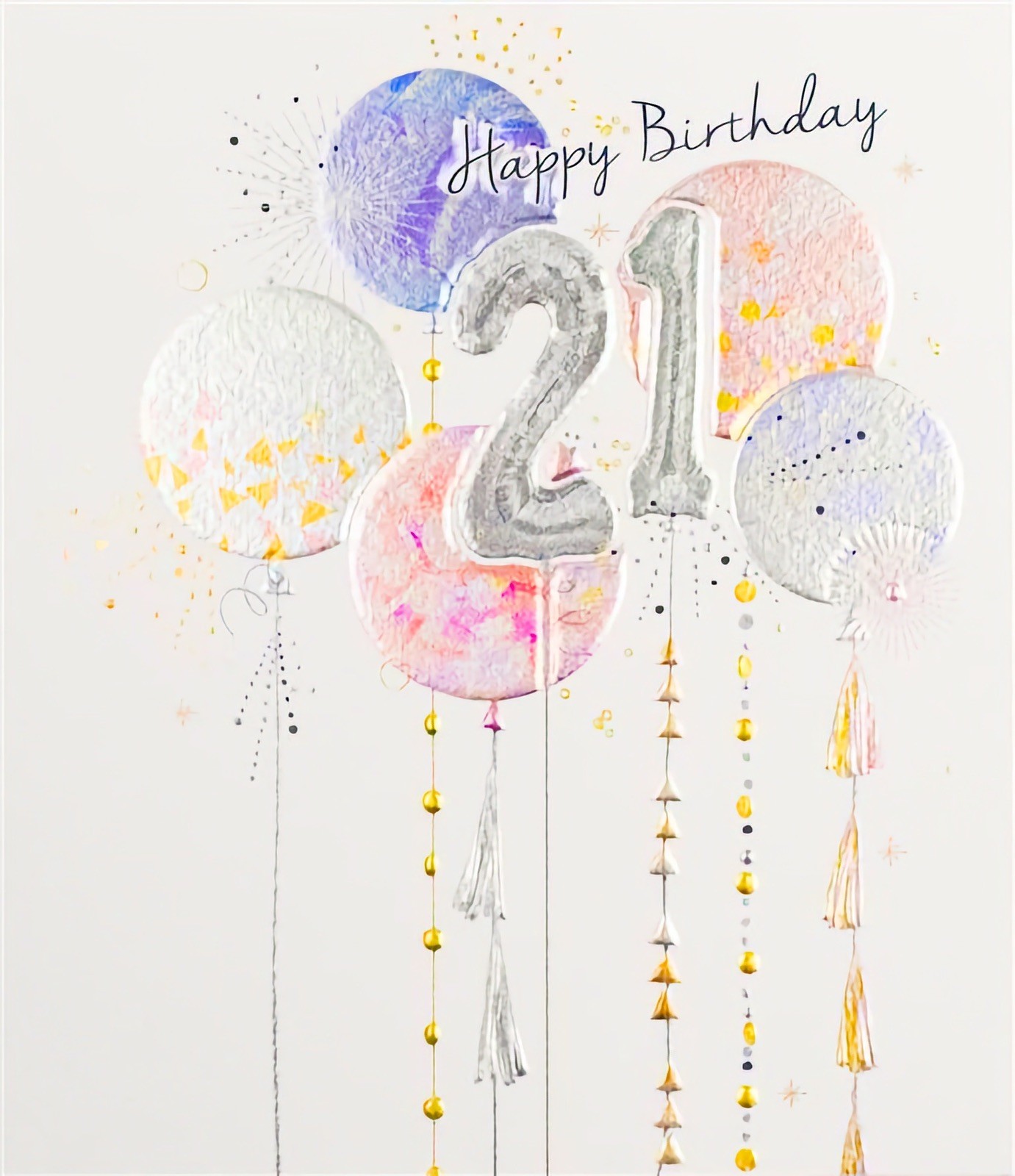 21st Birthday Premium Card Balloons Open Female Daughter Sister Niece Friend