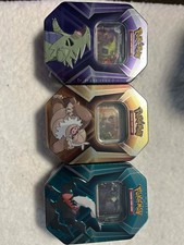 3 x Triple Whammy Collector Sealed Tins Complete Tin Set Pokemon TCG
