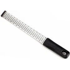 Stainless Steel Cheese Grater and Zester 10 Inch with Rubber Handle for