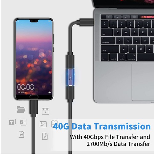 Universal USB4.0 Type-C Female To Female Adapter Coupler 240W 40Gbps 8K @60hz - Photo 12 sur 13