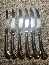 Viners of Sheffield England Stainless Set of 6 Knives Silver Plate Handles