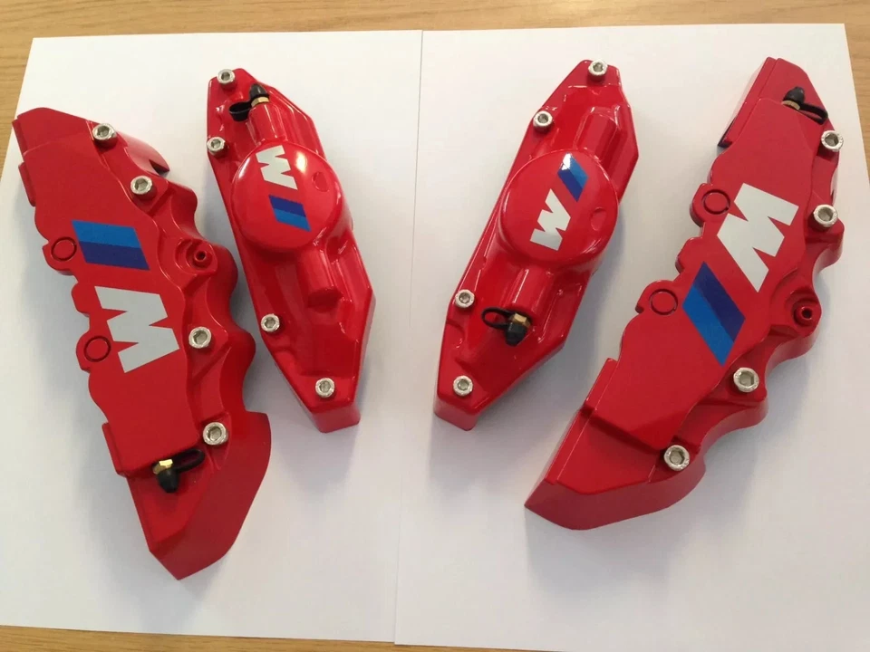 Caches Etriers de Freins BMW M Rouges (Avant et Arriere) 4 pieces - Photo 1/4
