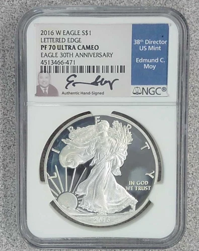 2016-W Proof American Silver Eagle NGC PR70 Ultra Cameo Moy Auto (471)