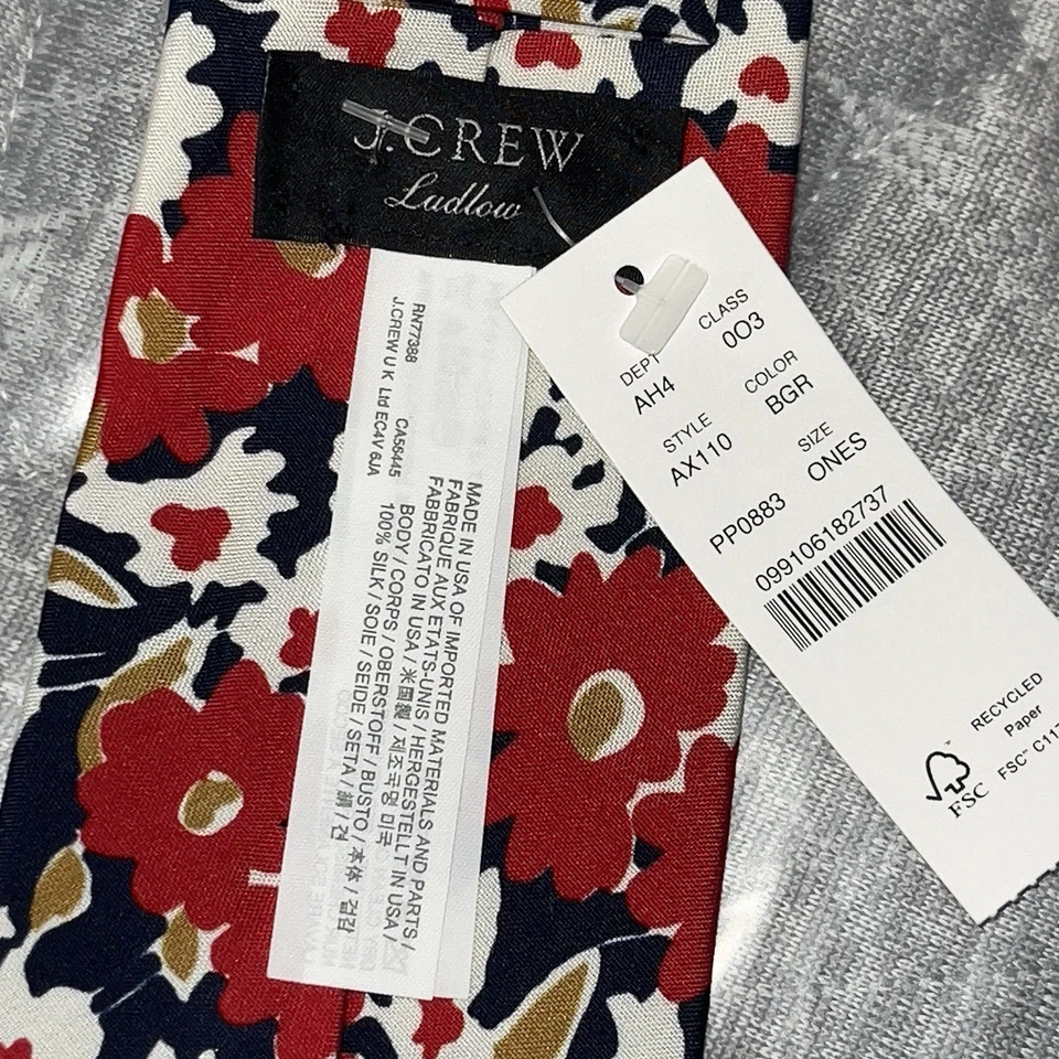 Traje Corbata Floral J.Crew Ludlow Para Hombre 100% Seda Hecho en EE. UU. W2.3/4 L57 Foto 3 de 4
