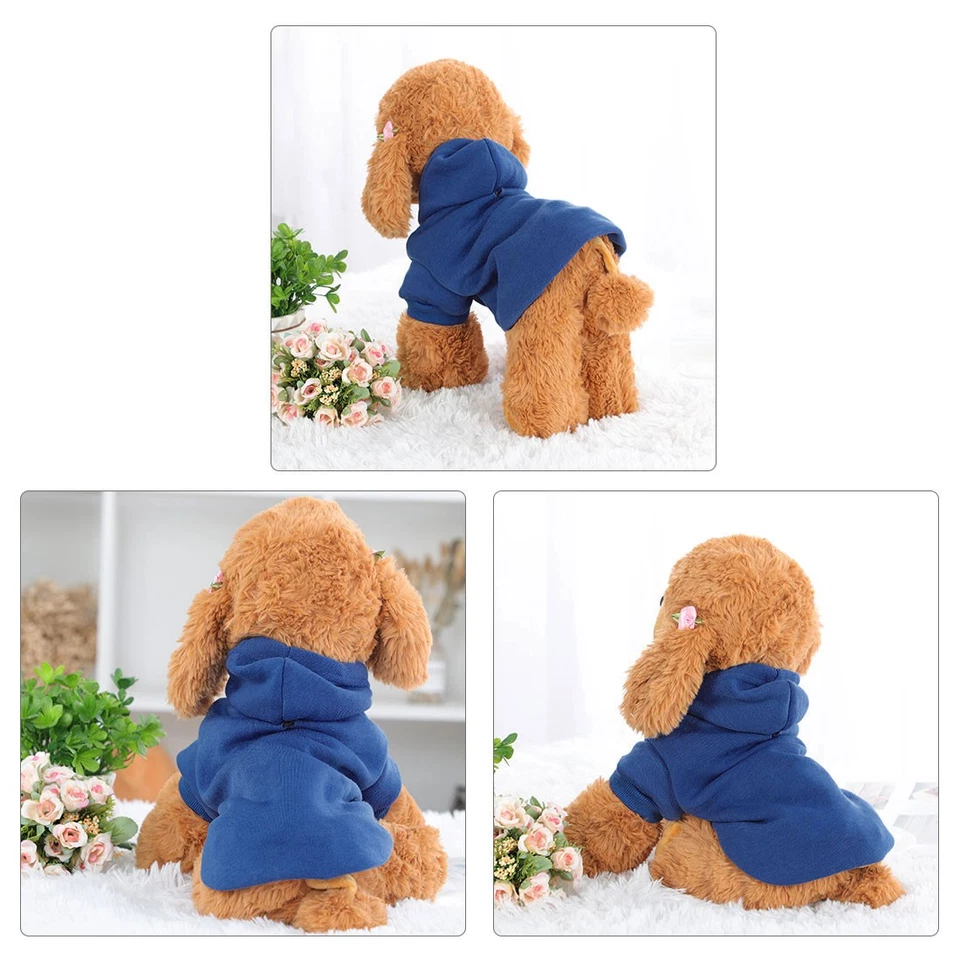 Sudadera con Capucha de Perro de algodón Ropa de Mascota abrigo azul XS - Imagen 2 de 4