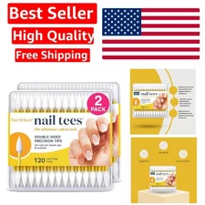 Multi-Purpose Nail Tees Cotton Tips 120 Pack for Perfect Manicure & Pedicure