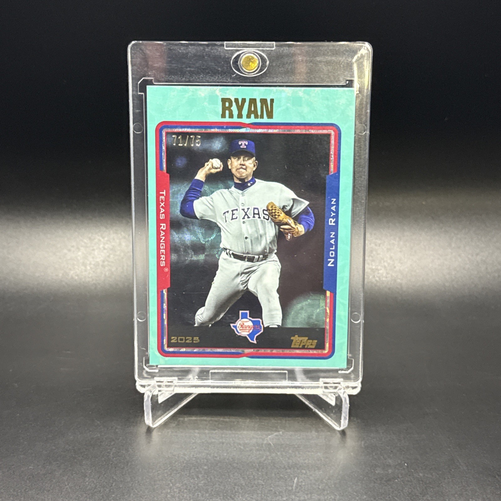 2025 Topps Archives - Nolan Ryan  Aqua Scope Foilboard /75 # 262 Rangers