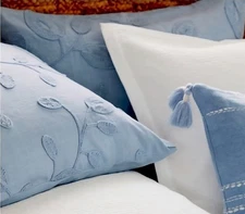 Serena and Lily Willowbrook EURO Sham Coastal Blue Embroidered Retails for $148