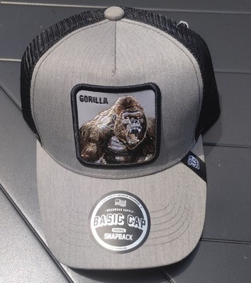 Basic Cap Trucker Hat  Gorilla  Headwear Supply All Grey/Black SnapBack Cap