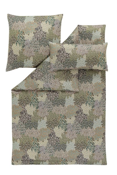 Estella Mako Satin BettwäSche Lago 155X220 80X80 40X80 Cm Cm In Oliv-image