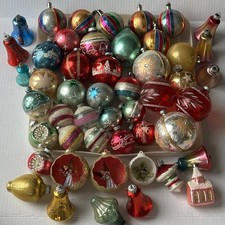 Lot Of 49 VTG Mercury Glass Ornaments Shiny Brite Poland W Germany USA