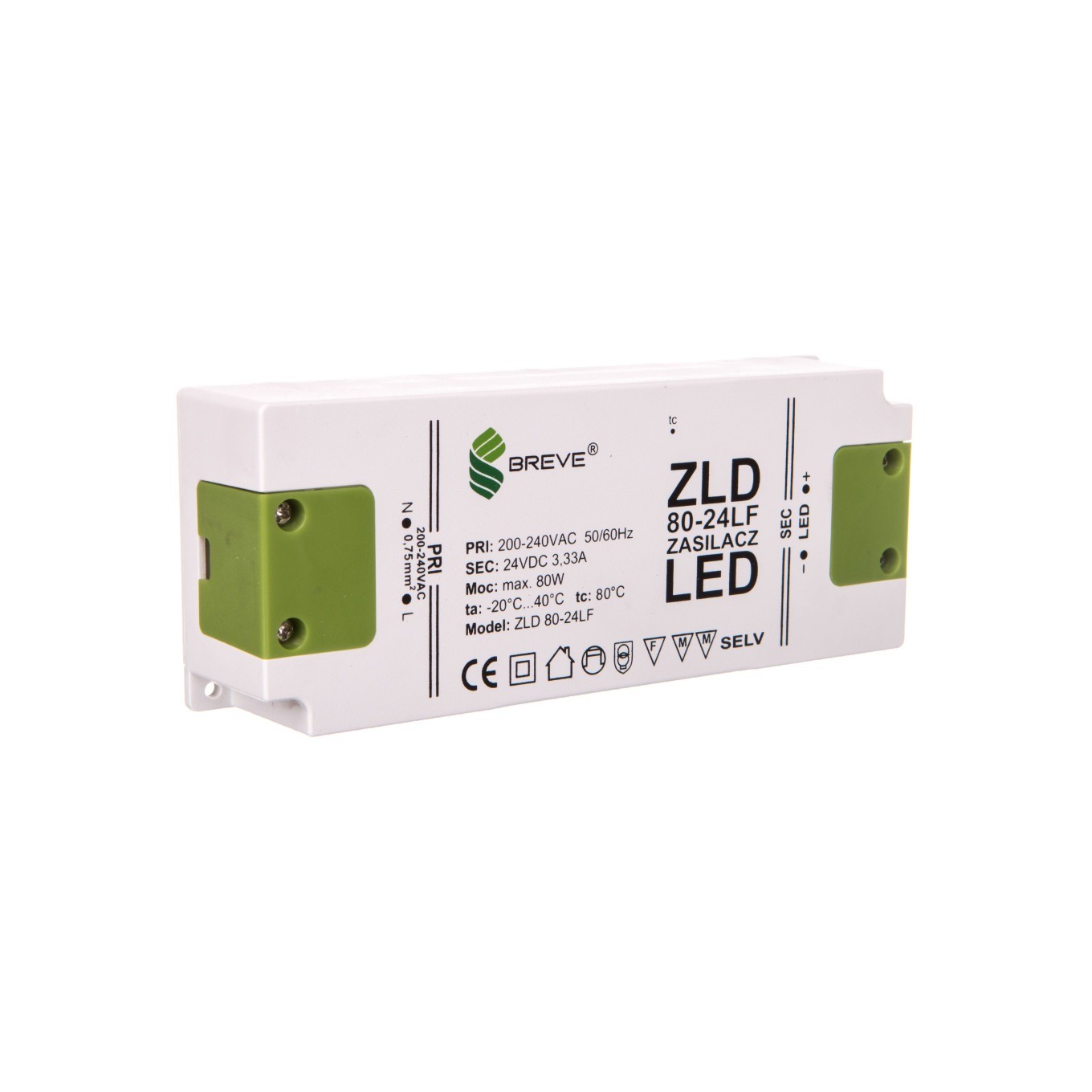 24V DC 80W ZLD 80-24LF LED Power Supply 3.3A 19724-9012