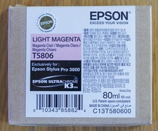 Image of Genuine Epson T5806 Light Magenta K3 ink cartridge for Epson Stylus Pro 3800
