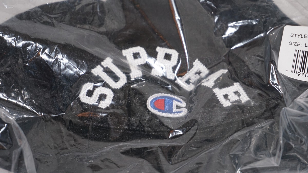 Supreme New Champion Mesh Crusher Bucket Hat Black CS7 Supreme New Champion Mesh Crusher Bucket Hat Black CS7