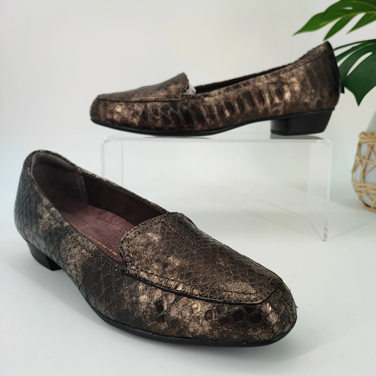 Scarpe mocassini Clarks da donna Everyday Active Air in pelle marrone taglia 7 5