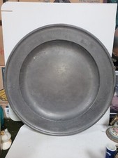 Massive Georgian Pewter Platter 20 Inch