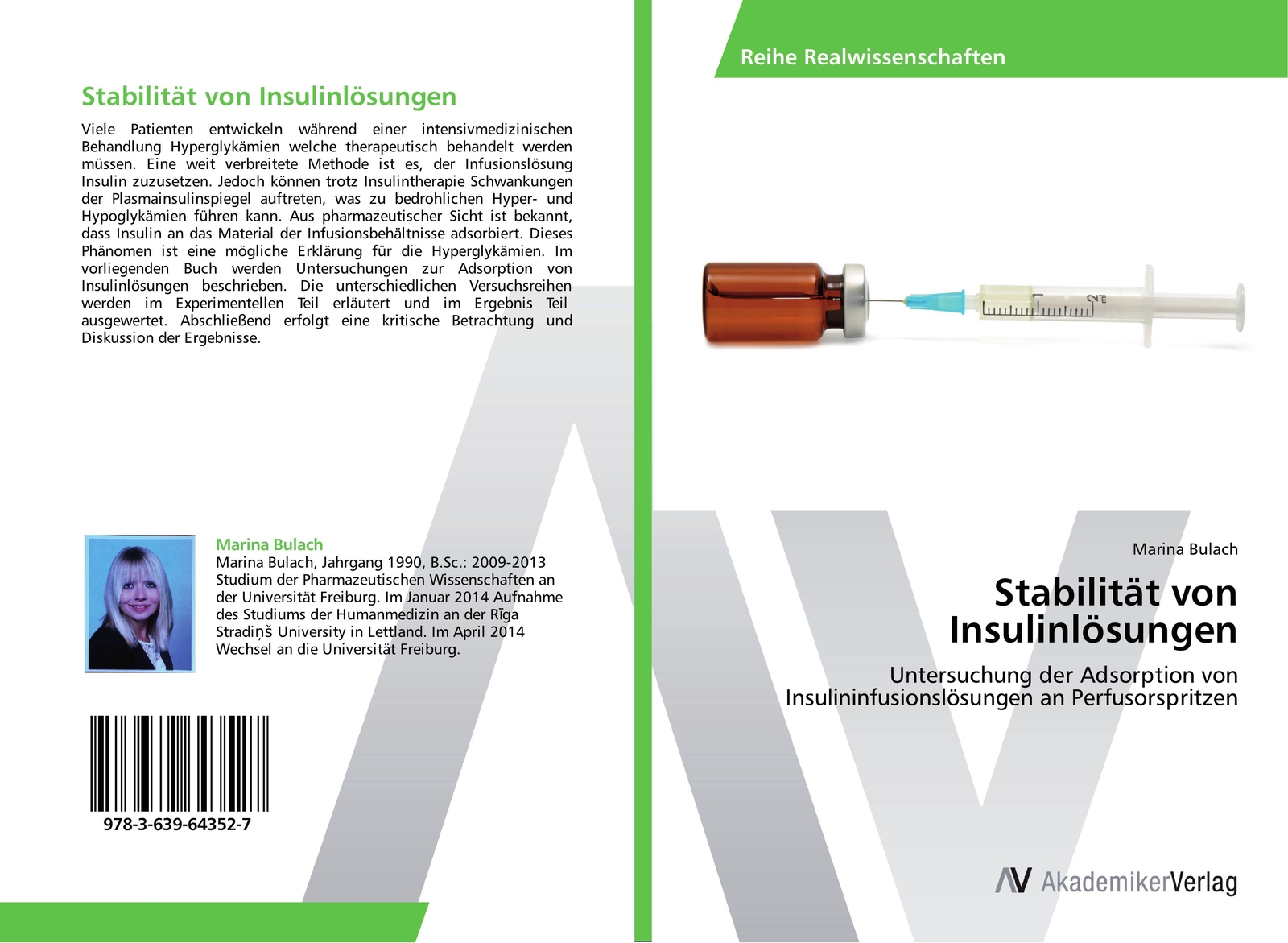 Thumbnail - Stabilität Von Insulinlösungen | Buch | 9783639643527