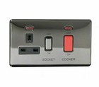 Arlec Screwless Cooker Control Unit 13A / 45A DP Black Nickel 9174GBBN NEW