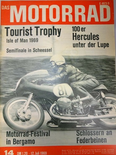 Das Motorrad 14 / 69 1969 , Hercules K 105, Tourist Trophy 1969, Federbeine