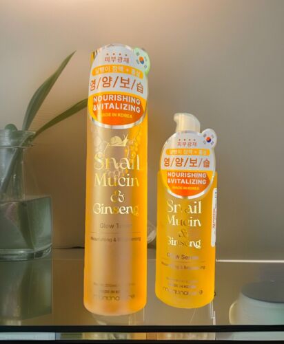 Snail Mucin & Ginseng Toner & Glow Serum Monunature Made In Korea Exp 9/2027