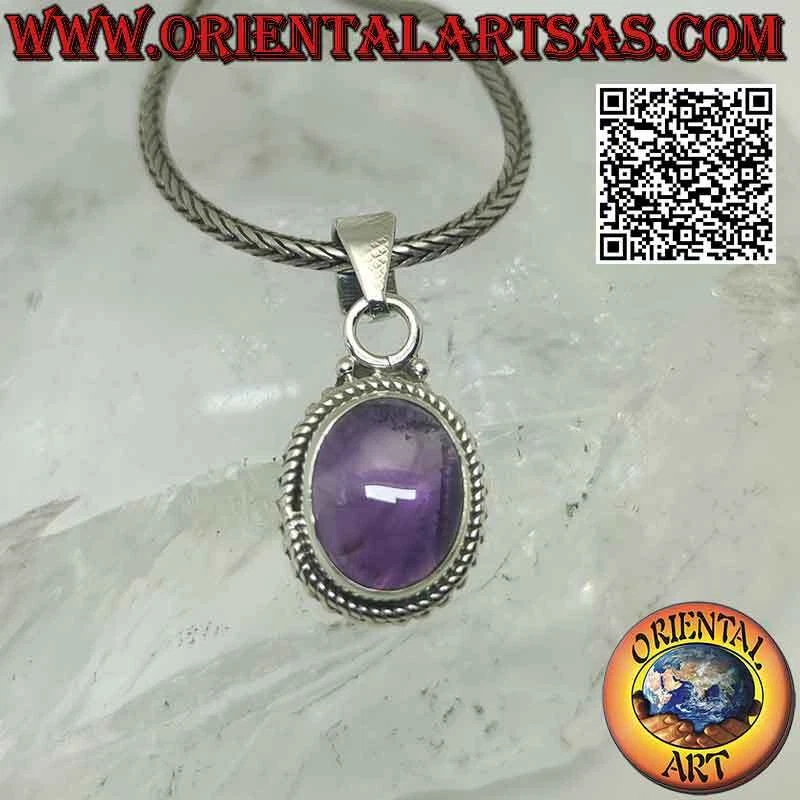 Collana In Ametista E Tormalina Rosa | Argento Sterling 925 | Gemme Qualità AA | 50 Cm - 5