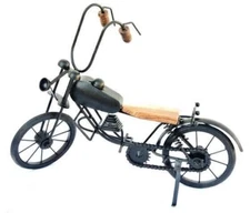 Black as Knight Long Rider Mini Motorcycle Home Office Figurine