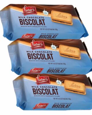Lieber's Milk Chocolate Biscolat, 6.35 oz (Pack of 3)