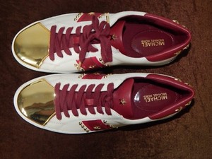 michael kors red and white sneakers