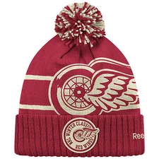 DETROIT RED WINGS 2014 NHL WINTER CLASSIC REEBOK CUFFED POM KNIT HAT TOQUE