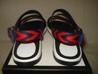 100% AUTHENTIC NEW GUCCI GIRL HERRINGBONE RED & BLUE WEB SANDALS EU 38/US 6 — photo 4