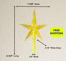 Yellow Star Topper for Ceramic Christmas Trees 2 3/4" tall    **FREE SHIP**