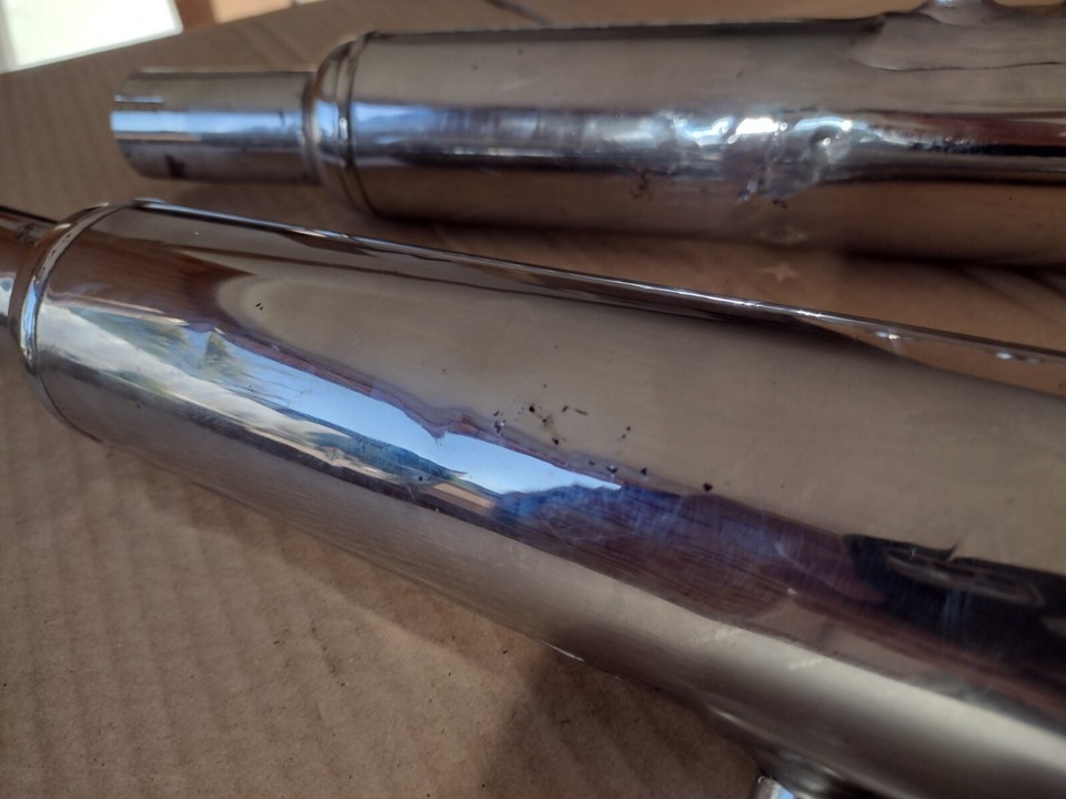 Norton Commando "Toga" Peashooter Exhaust Pipe Silencers x2 Triumph