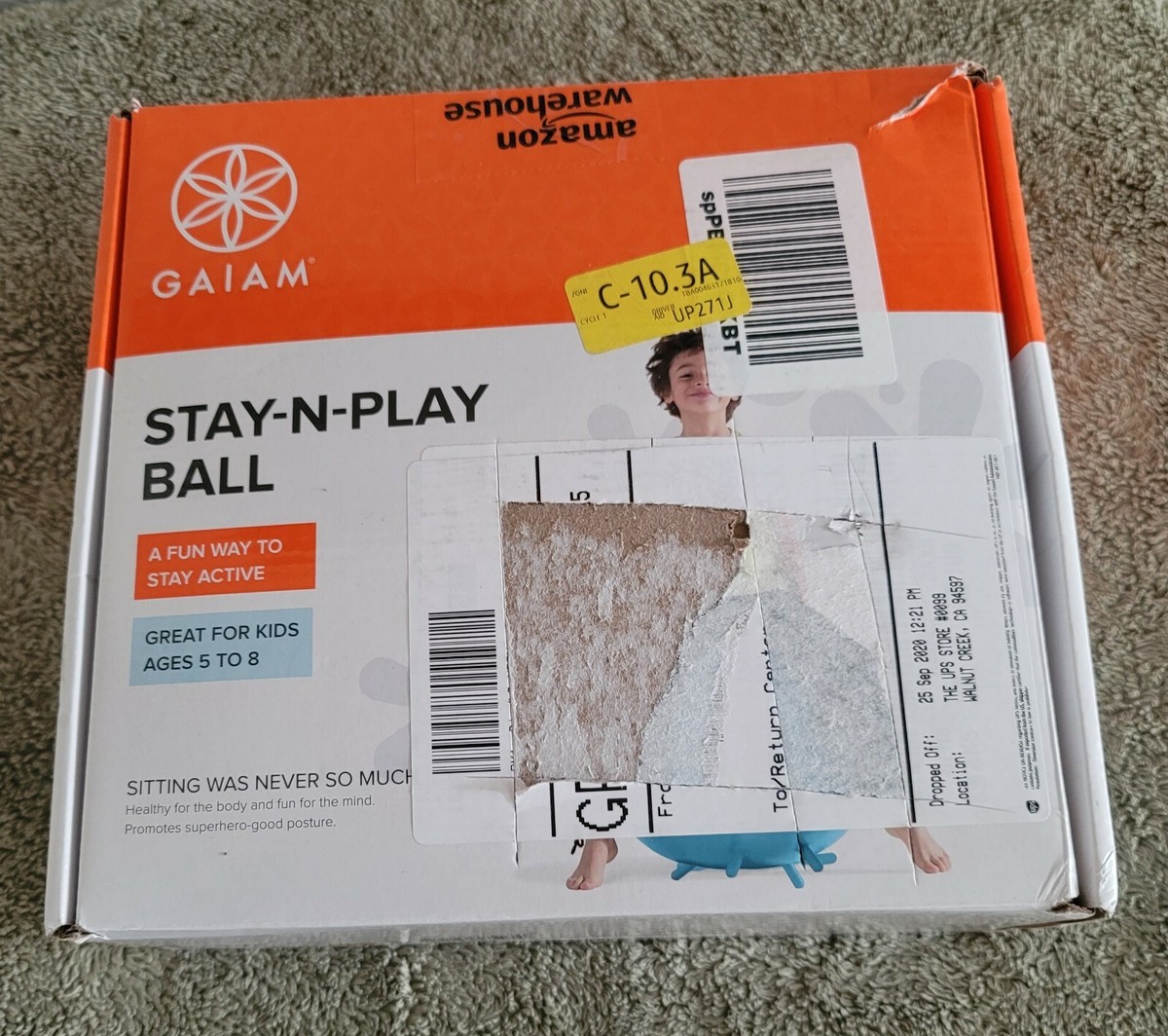 Gaiam Kids Stay-N-Play Children's Balance Ball Flexible School