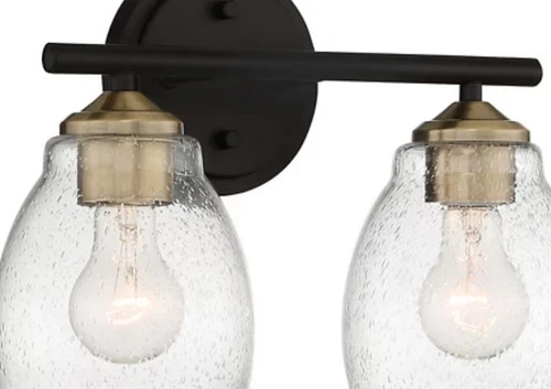 Minka Lavery Winsley 2 Light Bath Light, Coal/Stained Brass - 2432-878 - Picture 1 of 3