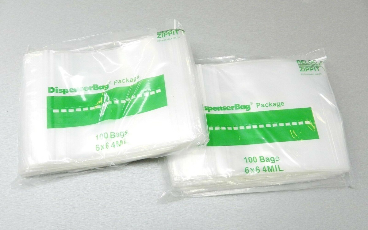 Zippit Reloc 6x6 200 RECLOSABLE Heavy Duty Mil Clear Zip Seal Bags 6