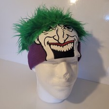 DC Comics Batman Villain the Joker Beanie Character Purple Wooly Hat With Hair