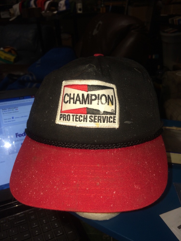trucker hat baseball cap CHAMPION PRO TECH SERVICE cool lid old school