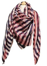 LOUIS VUITTON CHALE Stripe Monogram Shawl Scarf 56" x 56"