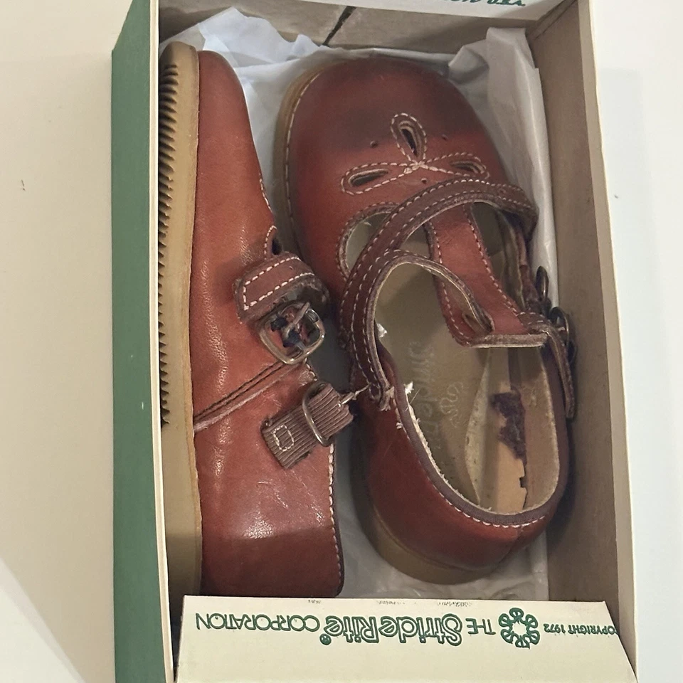 Zapatos de Colección Stride Rite Niñas Talla 2 Tatum Marrón Mary Jane Cuero Ojales NUEVO Foto 3 de 4