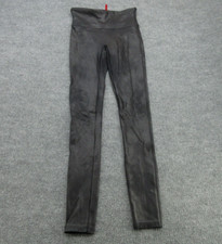 Spanx Faux Leather Leggings Womens Small Black Stretch Pants Adult FITS 24x28