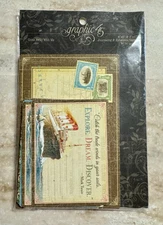 Graphic 45 *COME AWAY WITH ME* Journaling & Ephemera CARDS Brand 2014 NEW