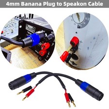 Speakon Cables, 2 Pack NL4FX Speaker Cable with Gold Plated Banana Plugs, Pre...