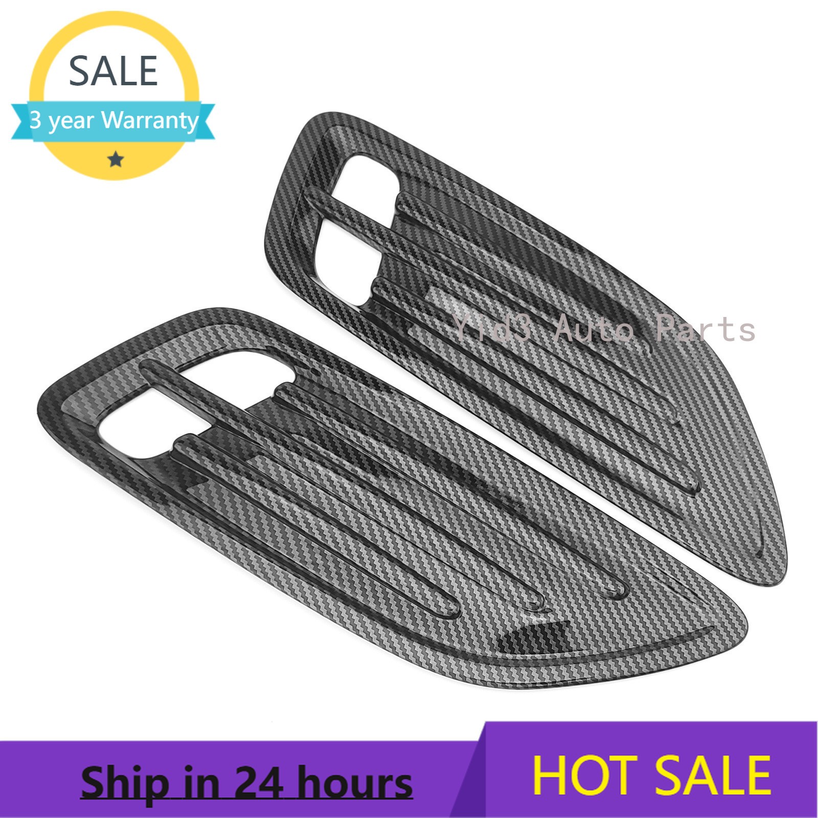 Carbon Fiber ABS Air Flow Intake Hood Scoop Vent Cover For Kia Stinger 2017-2023