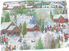 XMAS Placemats Nordic (5) 70’s Christmas House 'n Home VTG Winter Holiday Cotton