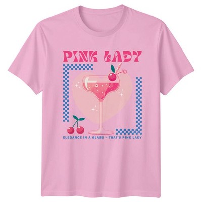 Pink Lady Cocktail Elegance Glas Essen Trinken Herren T-Shirt Damen Tee Grafik